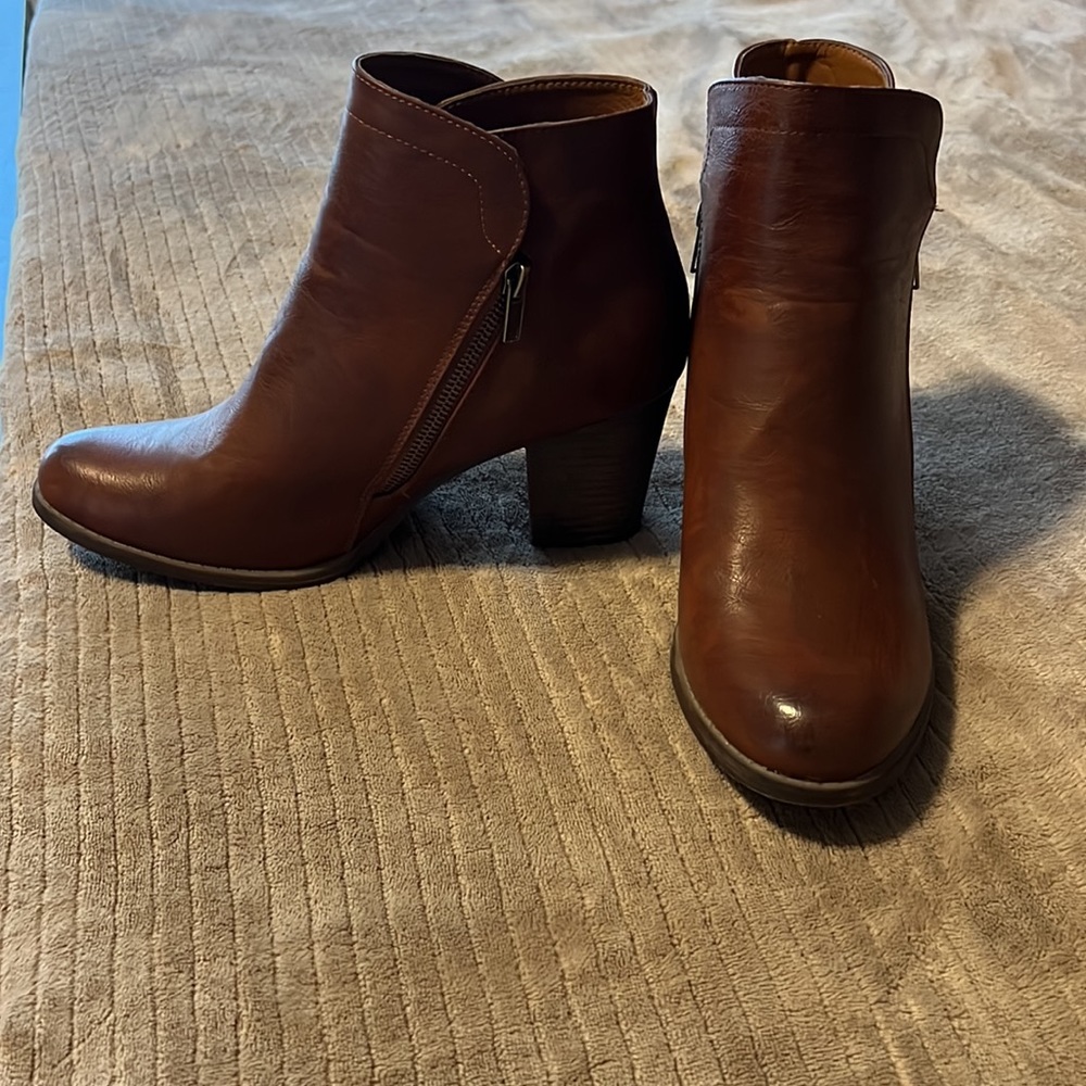 Faux leather booties